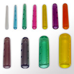 Schutzkappen gelocht, spitz zulaufend, Länge: 51mm, farbig